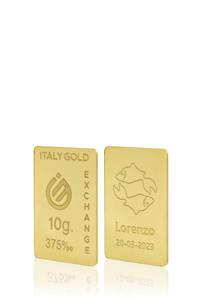 Lingotto Oro segno zodiacale Pesci 9 Kt da 10 gr. - Idea Regalo Segni Zodiacali - IGE: Italy Gold Exchange